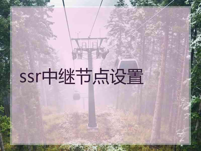 ssr中继节点设置