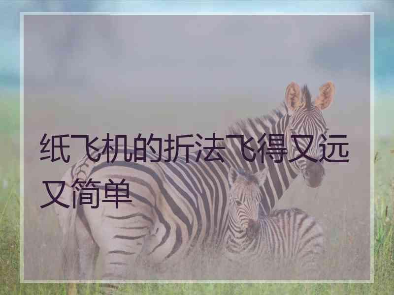 纸飞机的折法飞得又远又简单