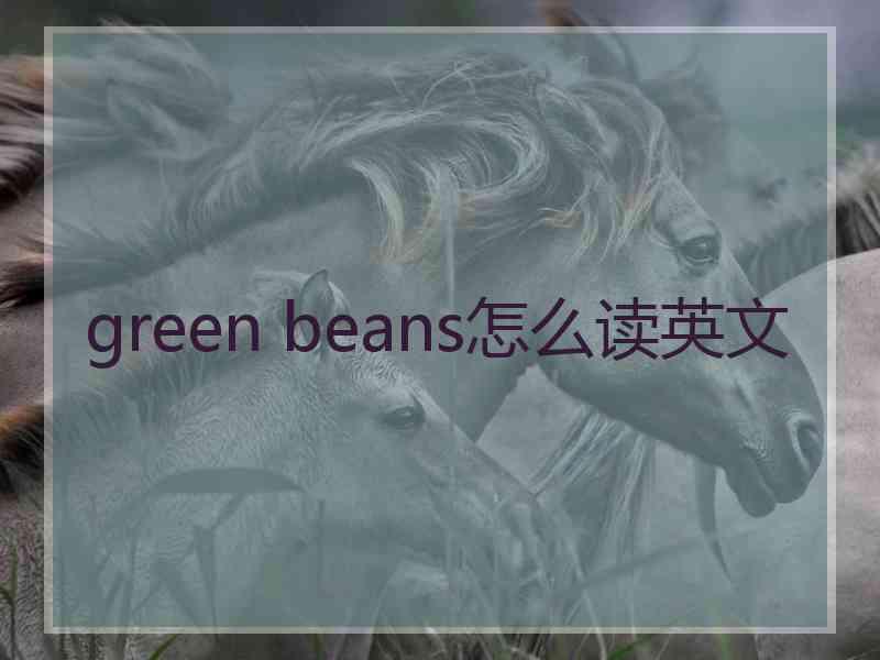 green beans怎么读英文