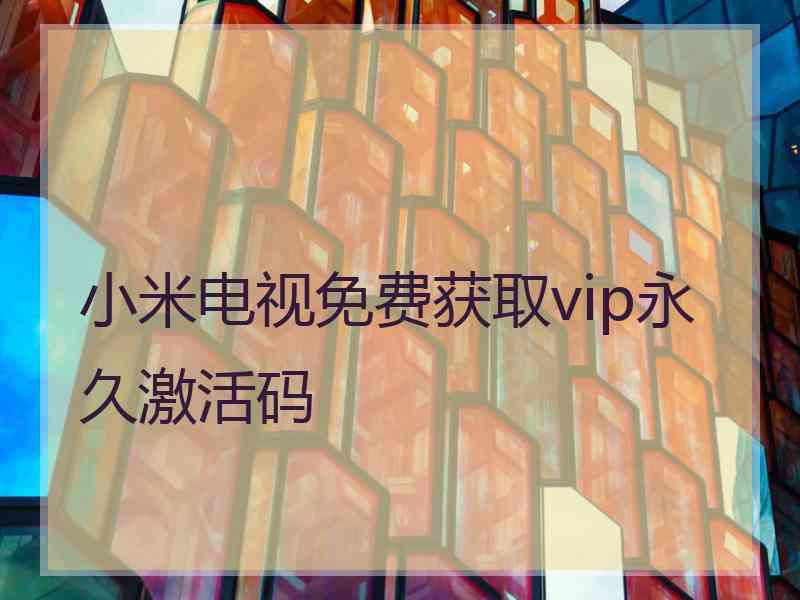 小米电视免费获取vip永久激活码