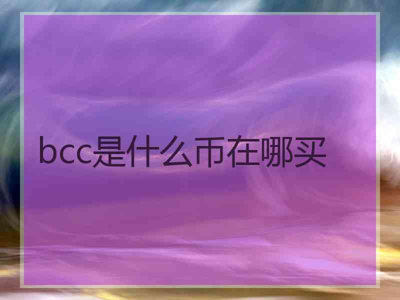 bcc是什么币在哪买