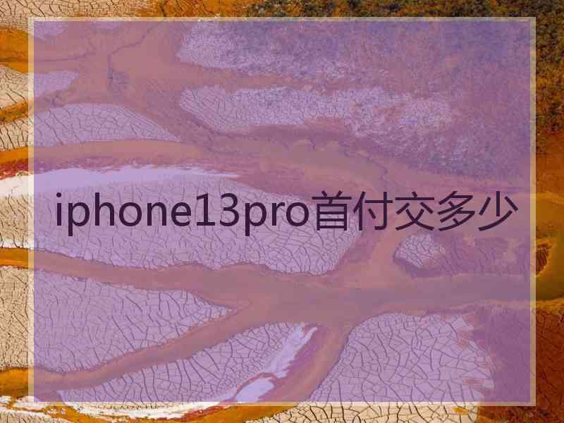 iphone13pro首付交多少