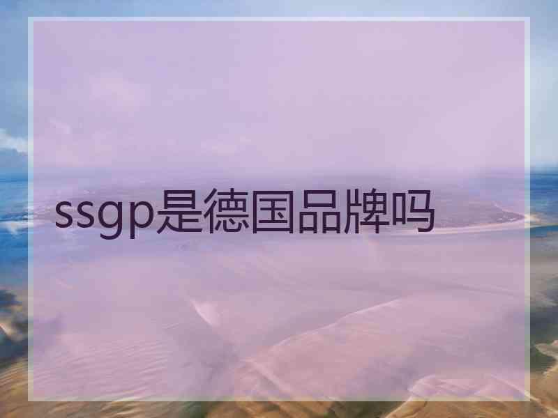 ssgp是德国品牌吗