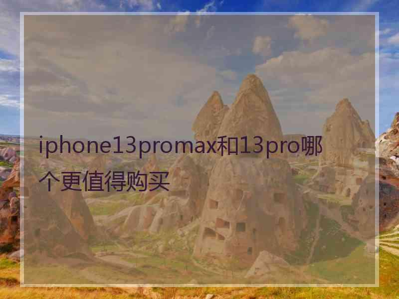 iphone13promax和13pro哪个更值得购买