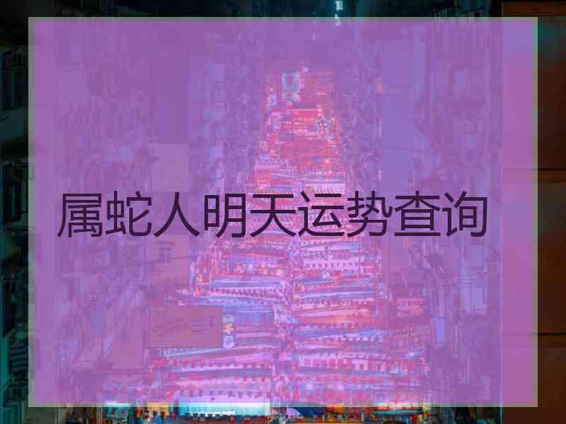 属蛇人明天运势查询