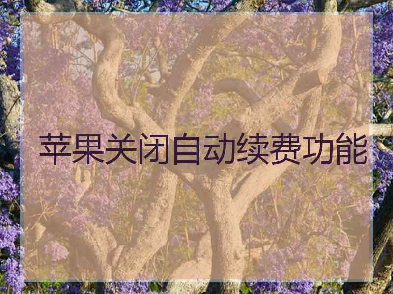 苹果关闭自动续费功能