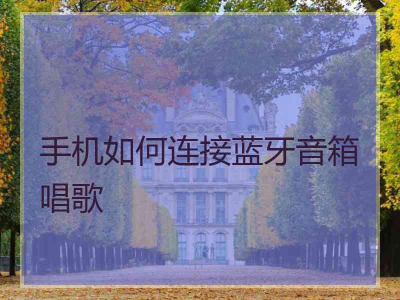 手机如何连接蓝牙音箱唱歌