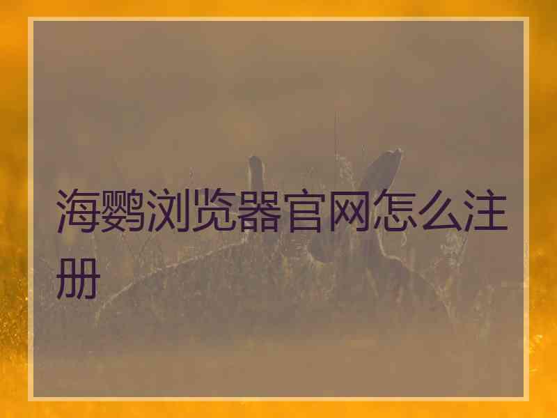 海鹦浏览器官网怎么注册