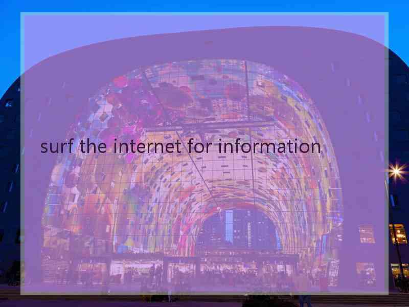 surf the internet for information