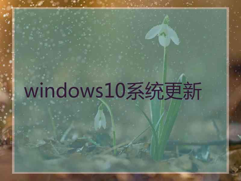 windows10系统更新