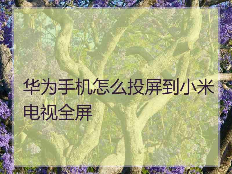 华为手机怎么投屏到小米电视全屏