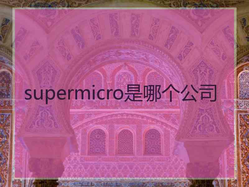 supermicro是哪个公司