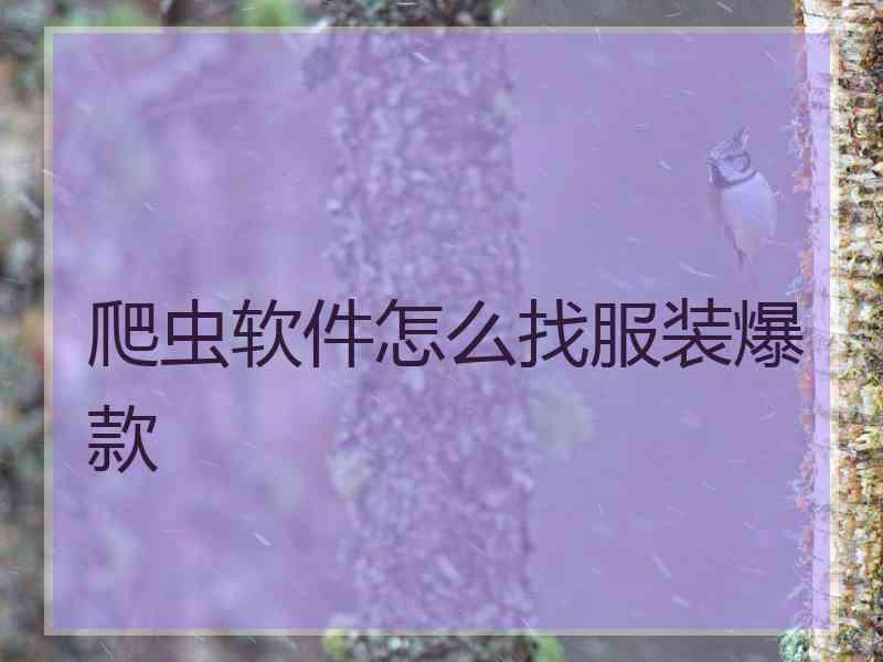 爬虫软件怎么找服装爆款