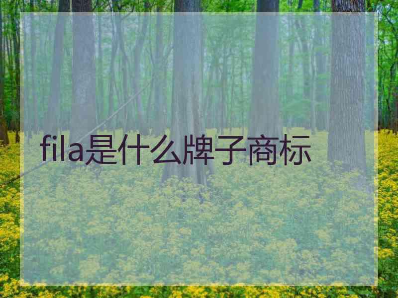 fila是什么牌子商标