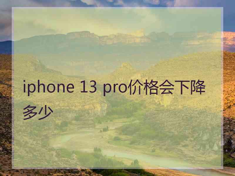 iphone 13 pro价格会下降多少