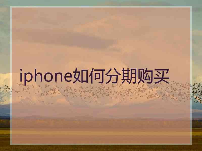 iphone如何分期购买