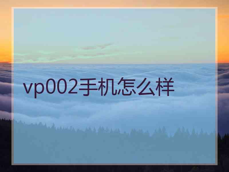 vp002手机怎么样