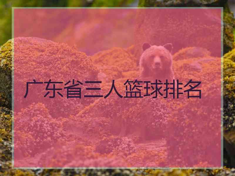 广东省三人篮球排名