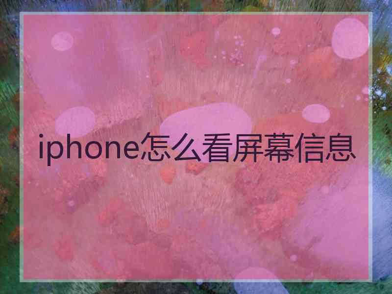 iphone怎么看屏幕信息