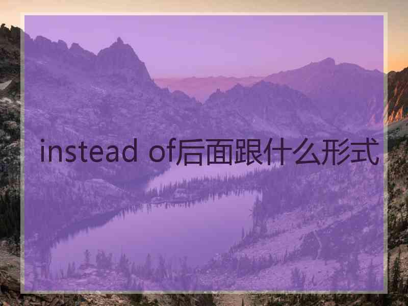 instead of后面跟什么形式