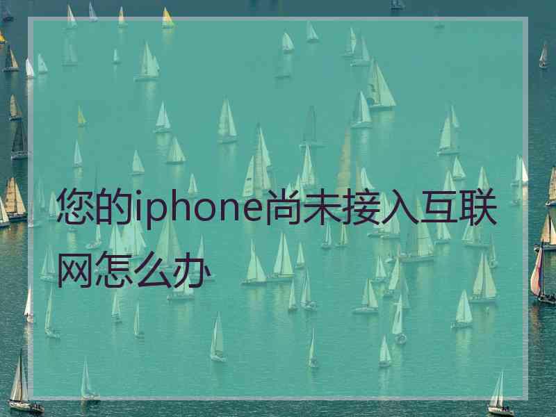 您的iphone尚未接入互联网怎么办