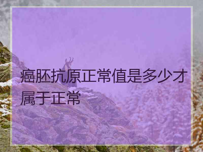 癌胚抗原正常值是多少才属于正常