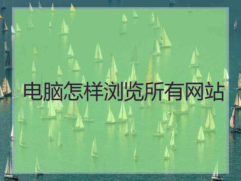 电脑怎样浏览所有网站