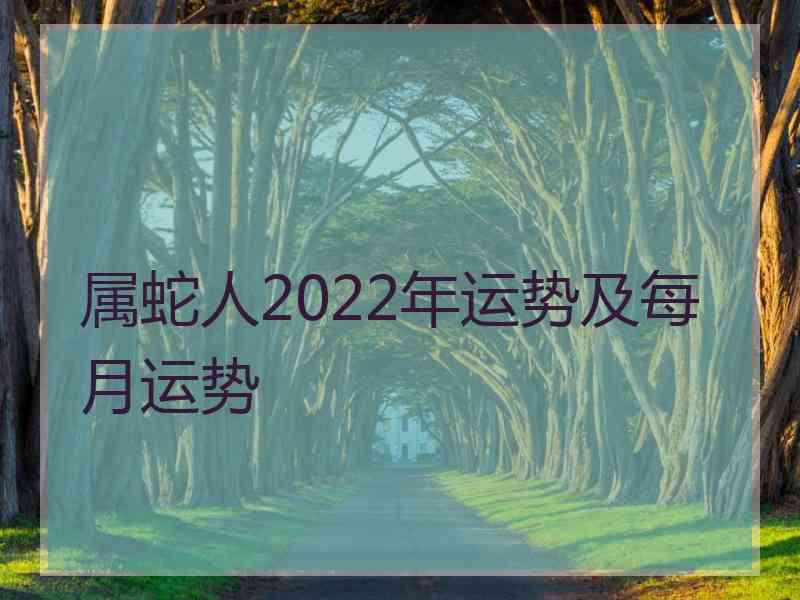 属蛇人2022年运势及每月运势