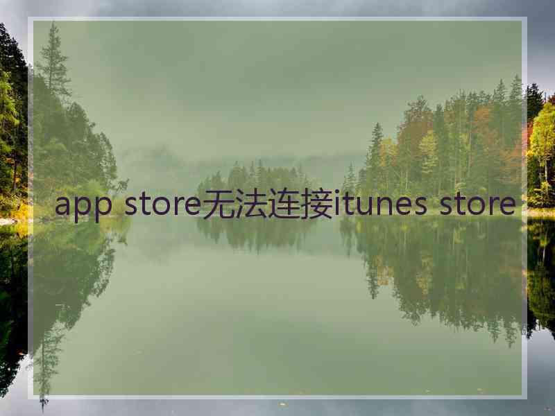 app store无法连接itunes store