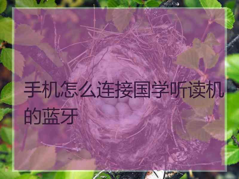 手机怎么连接国学听读机的蓝牙