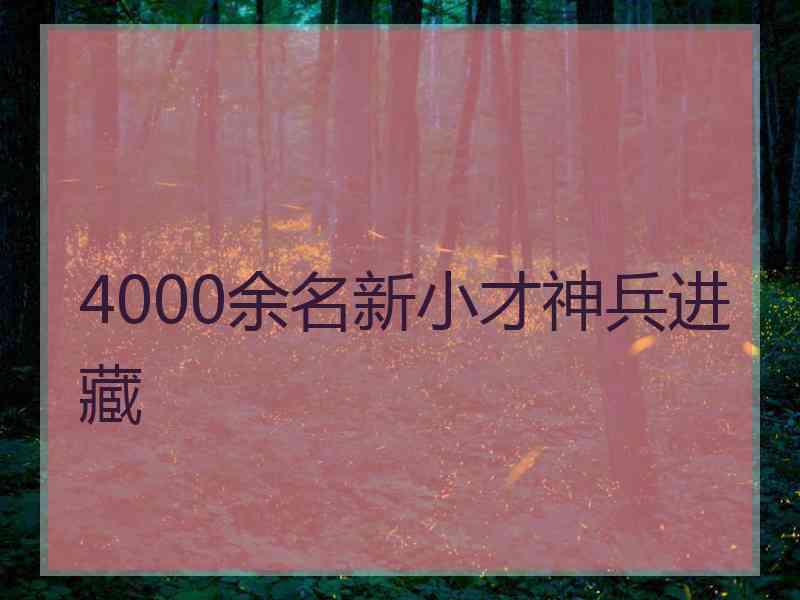 4000余名新小才神兵进藏