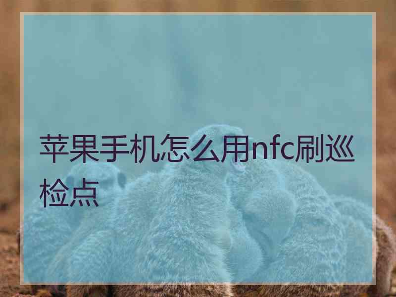 苹果手机怎么用nfc刷巡检点