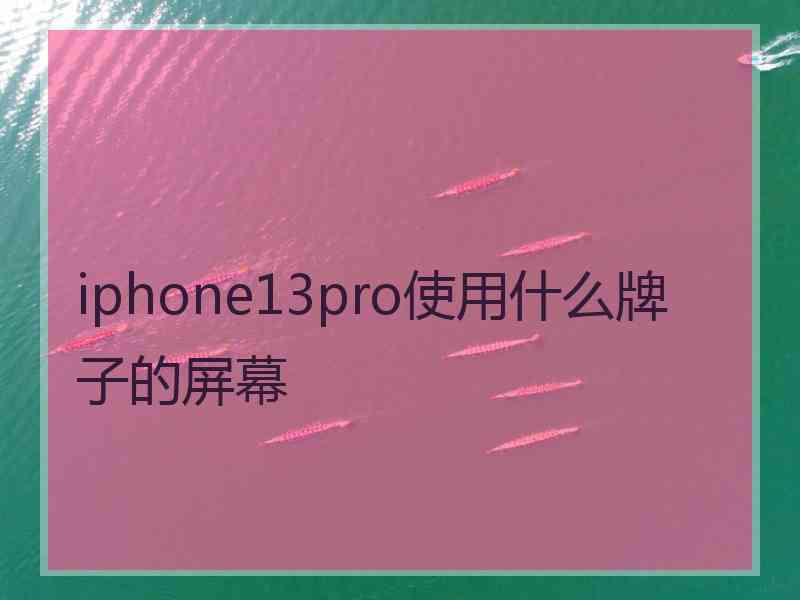 iphone13pro使用什么牌子的屏幕