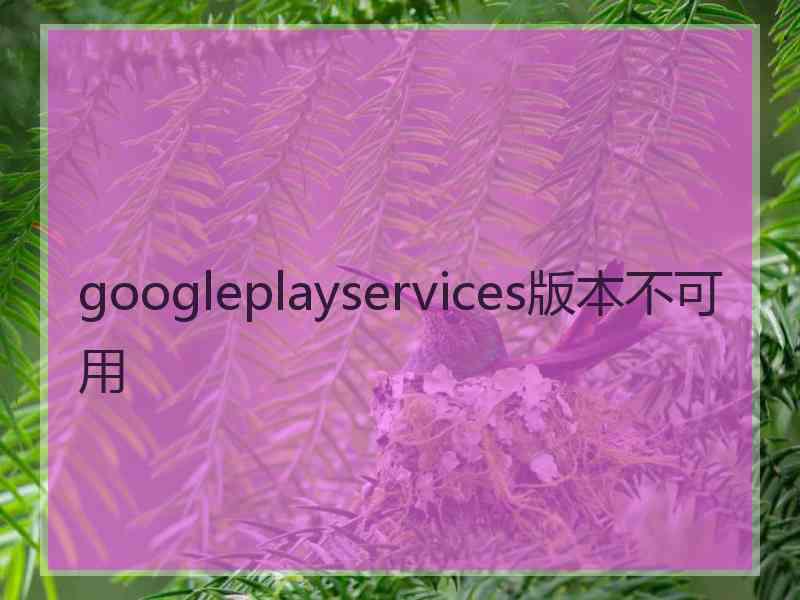 googleplayservices版本不可用