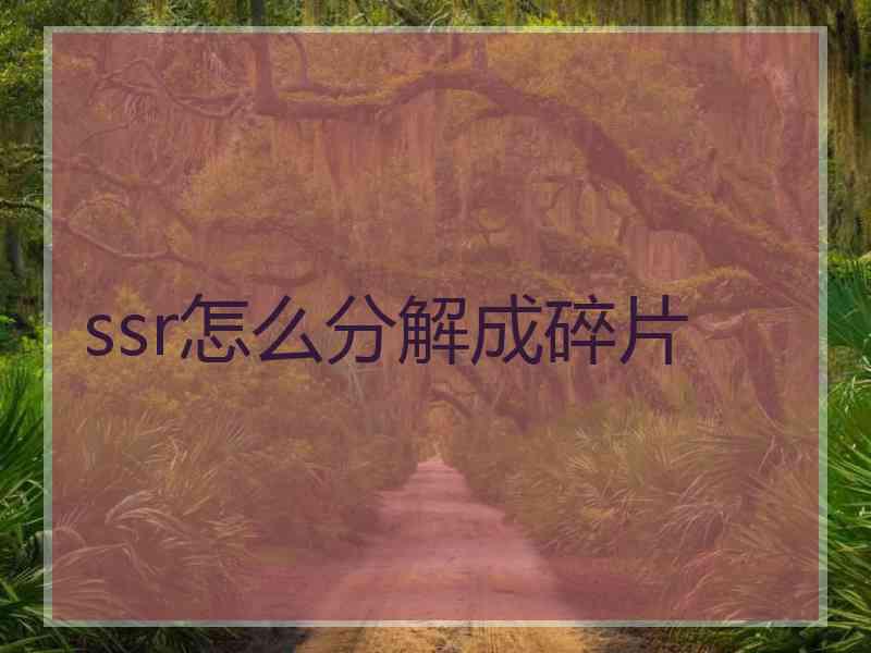 ssr怎么分解成碎片