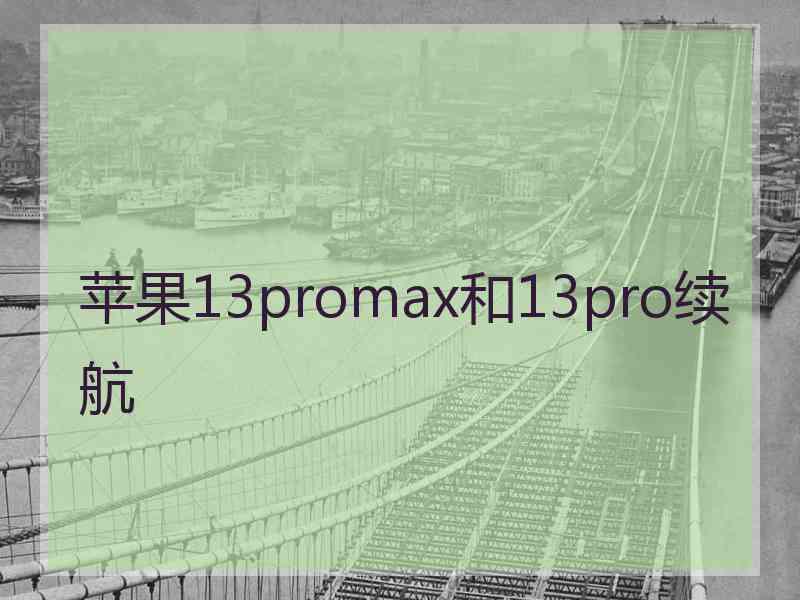 苹果13promax和13pro续航