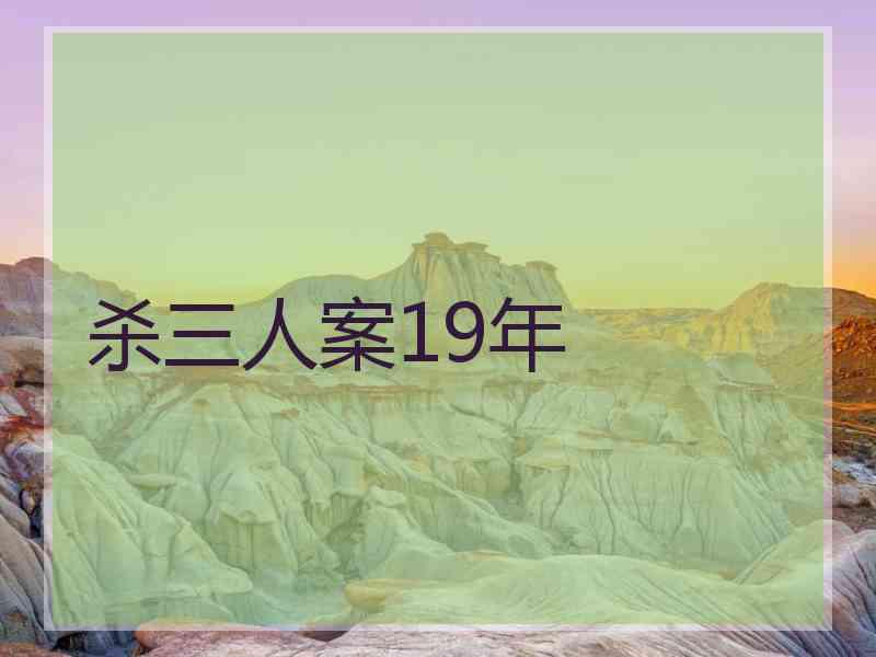 杀三人案19年