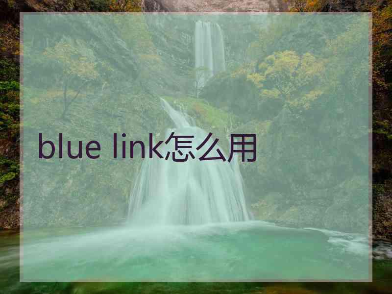 blue link怎么用