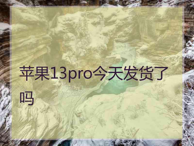 苹果13pro今天发货了吗