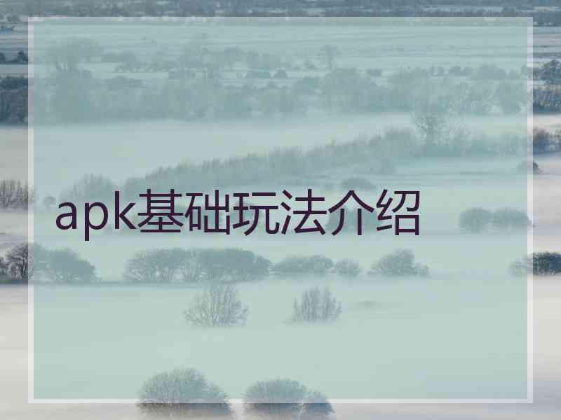 apk基础玩法介绍