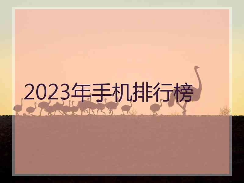 2023年手机排行榜