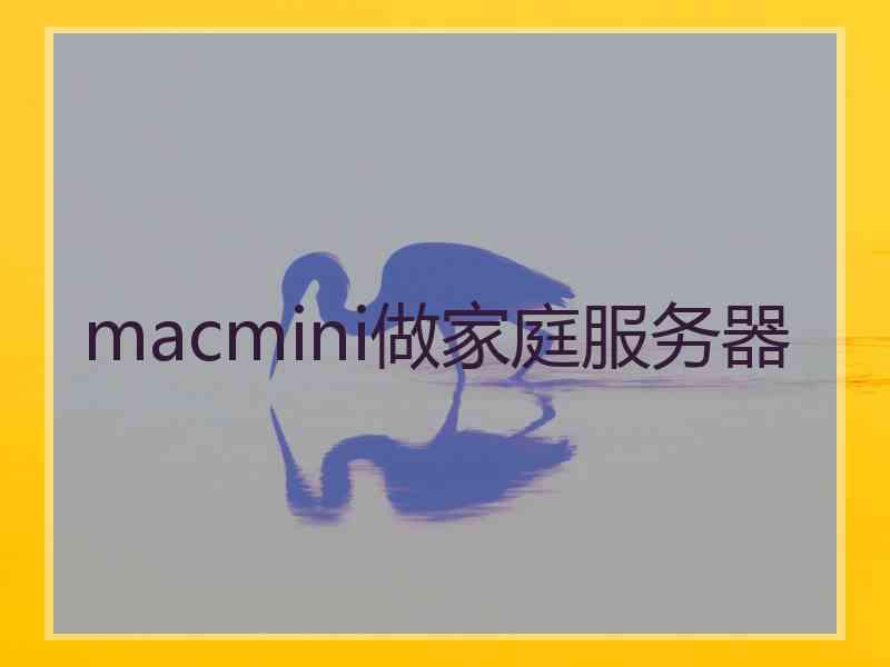 macmini做家庭服务器