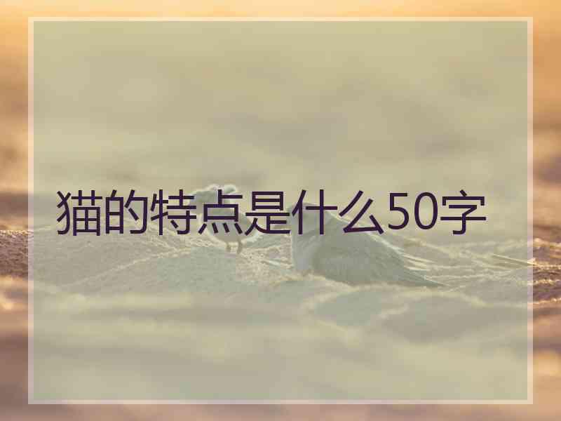 猫的特点是什么50字