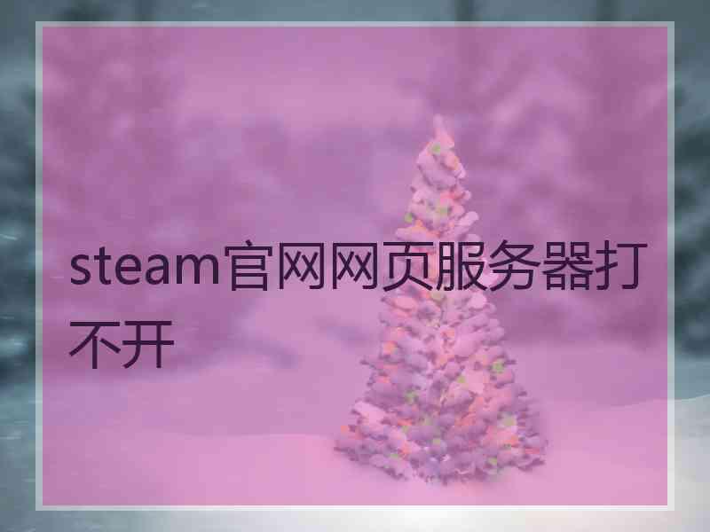 steam官网网页服务器打不开