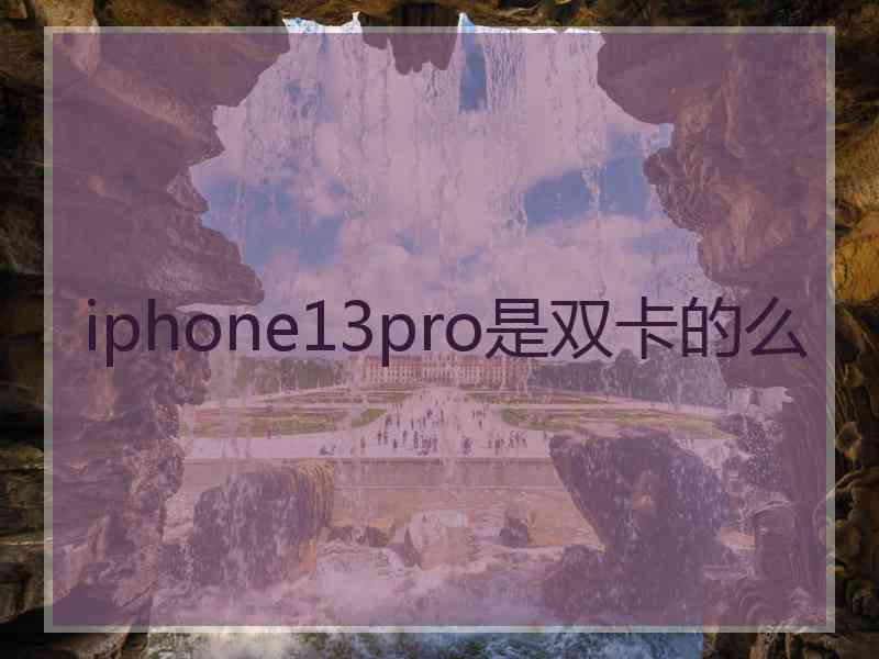 iphone13pro是双卡的么