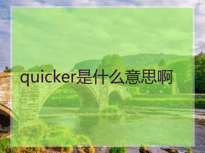 quicker是什么意思啊