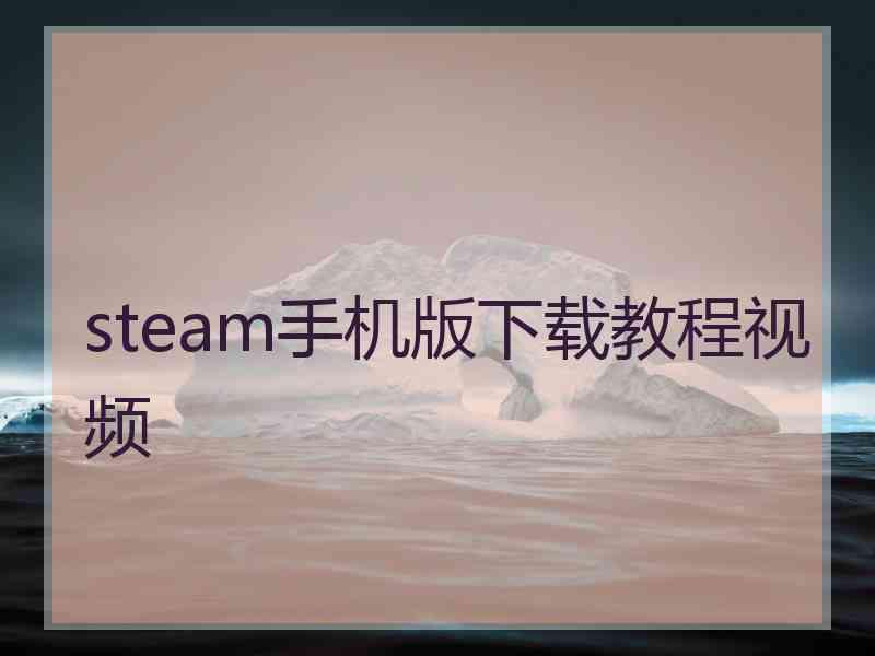 steam手机版下载教程视频