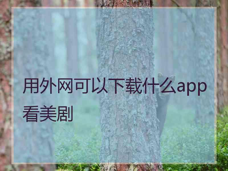 用外网可以下载什么app看美剧