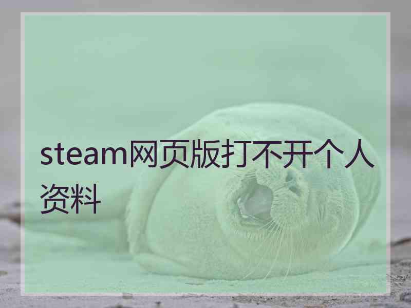 steam网页版打不开个人资料