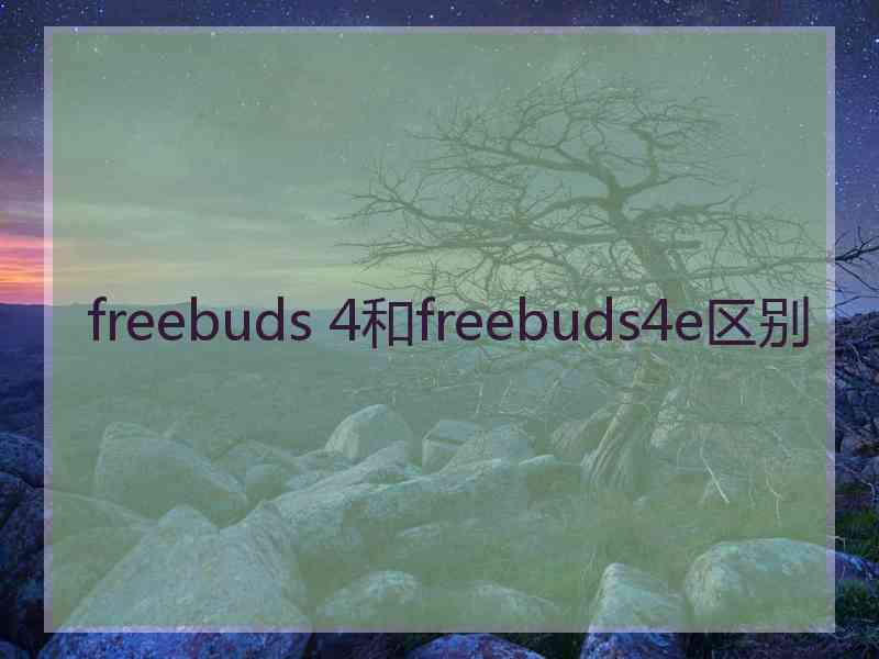 freebuds 4和freebuds4e区别